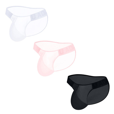 【官方图】性感高叉男三角裤超薄冰丝全透明内裤浮雕纹运动AD780