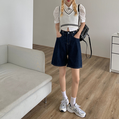 Women's summer new dark skinny pants, loose casual Capris