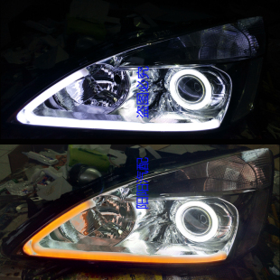 Q5透镜天使眼八代雅阁日行灯 七代雅阁大灯总成改装 适用于03 07款