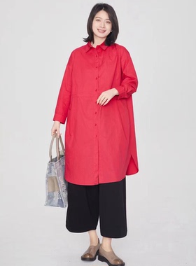翠色嘉人2026春季新款甜美减龄文艺休闲女单排扣上衣衬衫裙82200