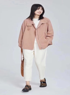 翠色嘉人2026春季新款通勤文艺斗篷款大码女外套风衣上衣84019