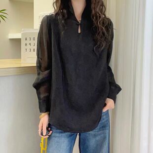 上衣 国风轻奢减龄洋气立领简约新中式 老钱风休闲衬衫 女2026春夏季