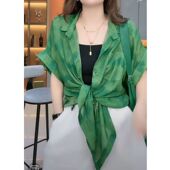 女夏季 外穿洋气开衫 薄款 轻奢时尚 宽松显瘦衬衣上衣潮 2026新款 衬衫