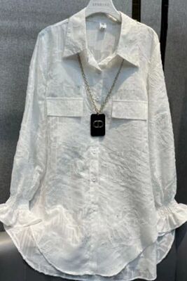 【抖音鑫蕾女装】春季时尚气质百搭高定遮肉显瘦休闲提花衬衣2603