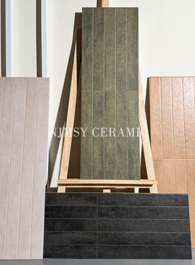 法式复古墨绿色300x900卫生间墙砖浴室哑光长条连体工装民宿瓷砖