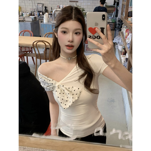 Le19RomanLand波点露肩针织衫