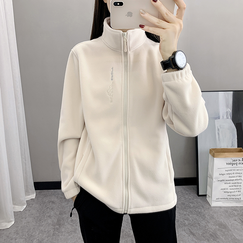 加厚双面绒抓绒衣女保暖外套