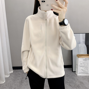 秋冬户外加厚抓绒衣女双面绒外套内胆立领百搭保暖德绒卫衣开衫