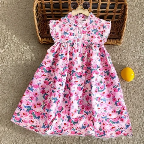 连衣裙碎花公主裙裙子女童蓬蓬女宝宝可爱裙子夏装夏季A字摆儿童