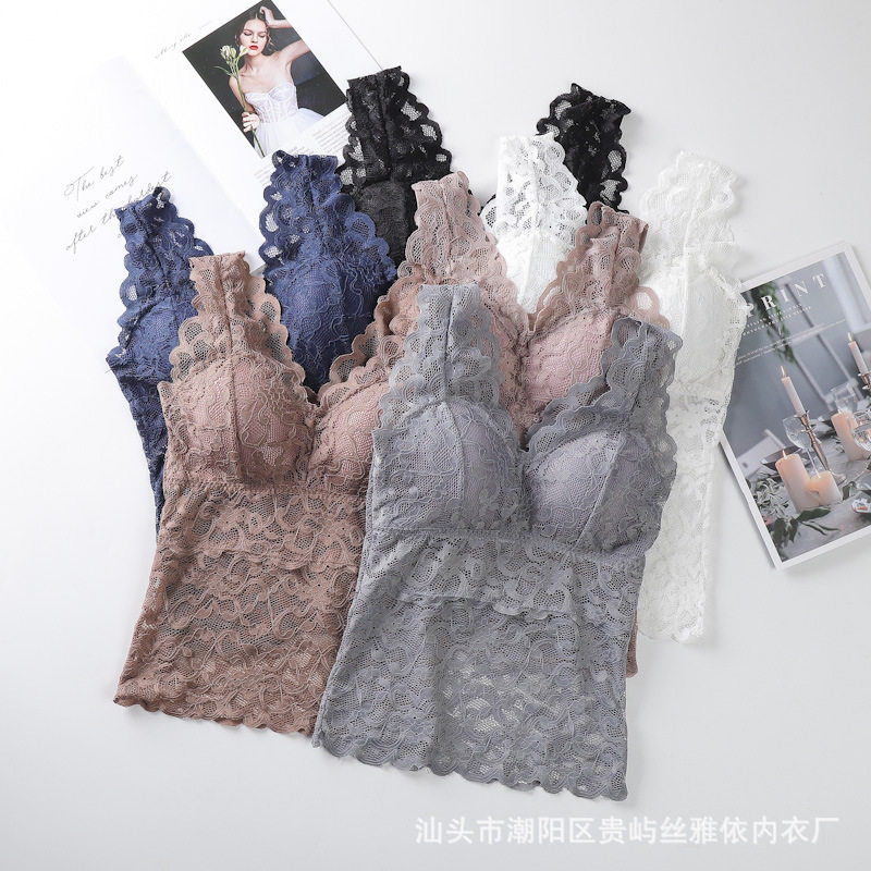 长款美背蕾丝美背无钢圈