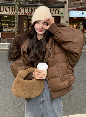 冬季羽绒服大毛领韩系外套