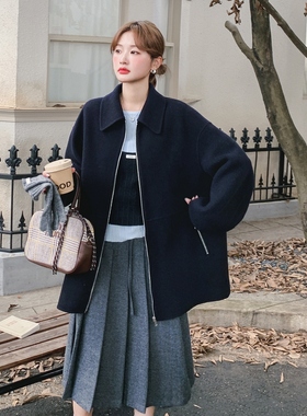 现货 圈圈毛双面羊绒大衣 秋冬外套女
