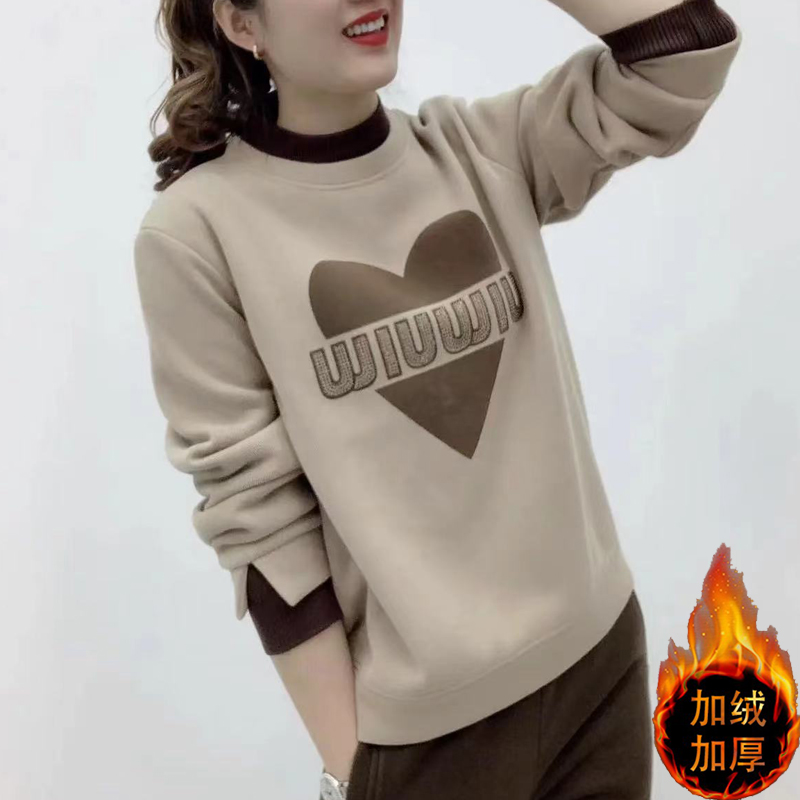 时尚纯棉女装加绒加厚卫衣