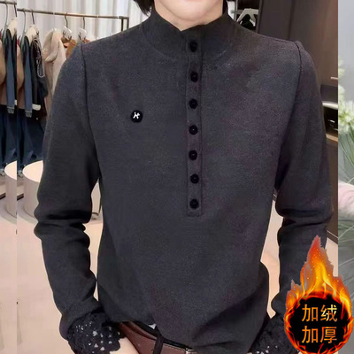 双面加绒加厚磨毛打底衫女