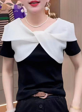 设计感小众修身短袖T恤女