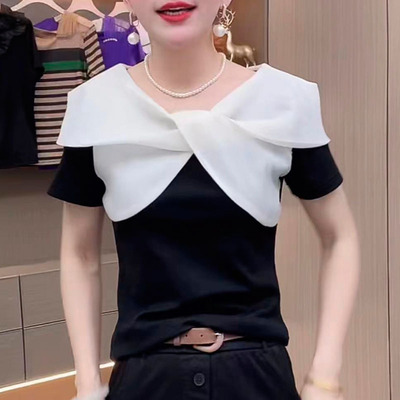 设计感小众修身短袖T恤女