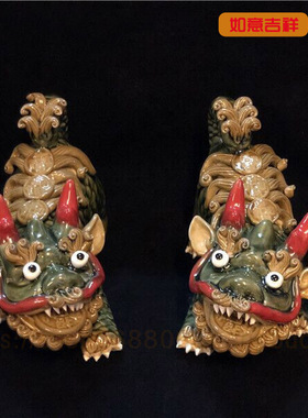 石湾公仔商铺风水麒麟摆件