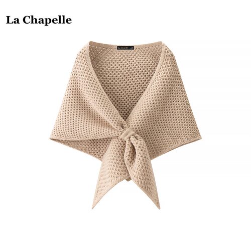 拉夏贝尔/La Chapelle纯色百搭针织三角巾女空调房护肩披肩小坎肩