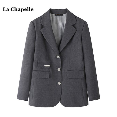 拉夏贝尔/La Chapelle秋季气质通勤宽松西服外套高级感正肩西装女