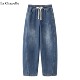 松紧腰香蕉牛仔裤 Chapelle复古加绒弯刀裤 新款 女冬季 拉夏贝尔