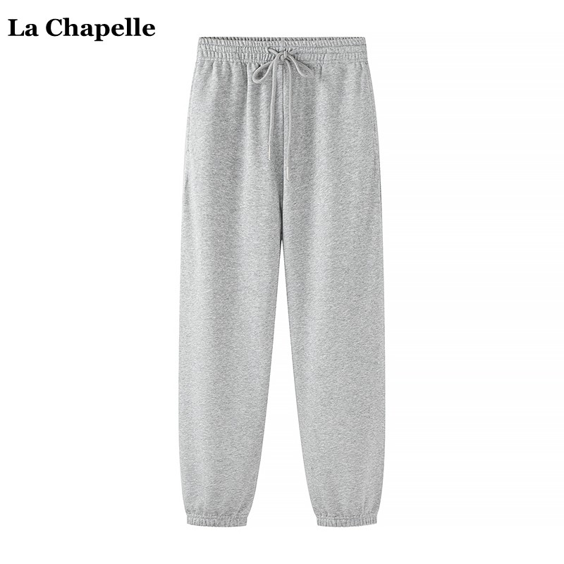 拉夏贝尔/La Chapelle秋季新款灰色运动裤女高腰束脚裤卫裤休闲裤怎么样,好用不?