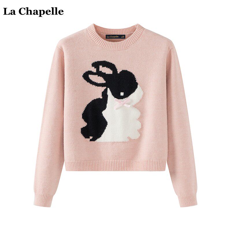 拉夏贝尔/La Chapelle秋冬新款设计感兔子毛衣女学院风甜美针织衫怎么看?