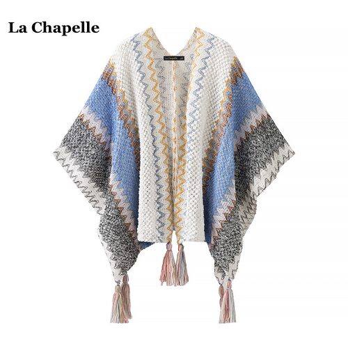 拉夏贝尔/La Chapelle旅游百搭斗篷披风女夏季新款民族风针织开衫