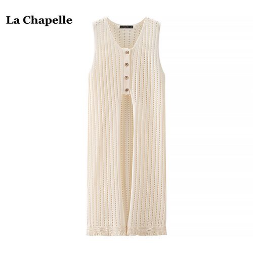拉夏贝尔/La Chapelle外搭无袖针织背心女夏季新款设计感流苏罩衫