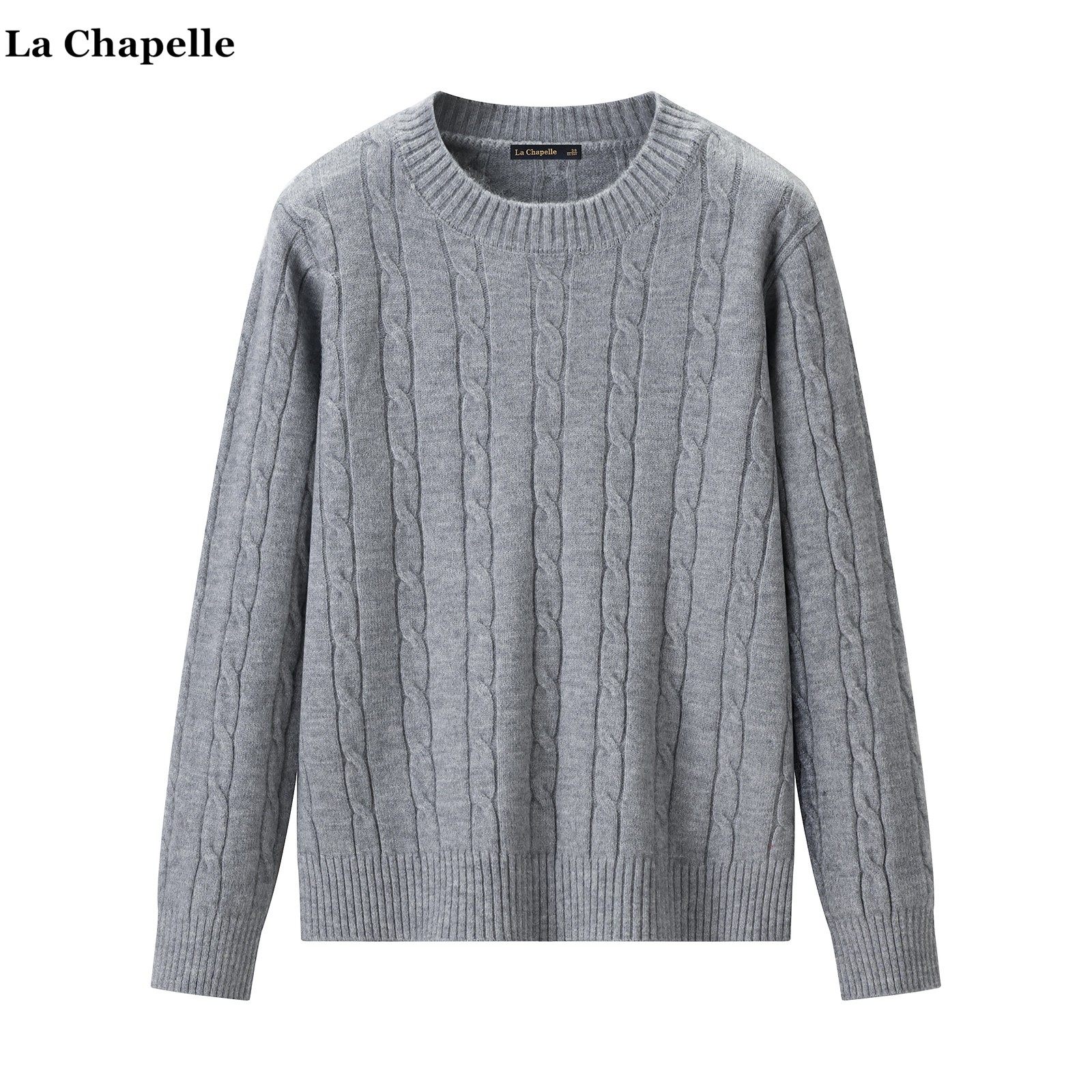 拉夏贝尔/La Chapelle松弛风宽松套头针织衫女春季新款麻花针织衫