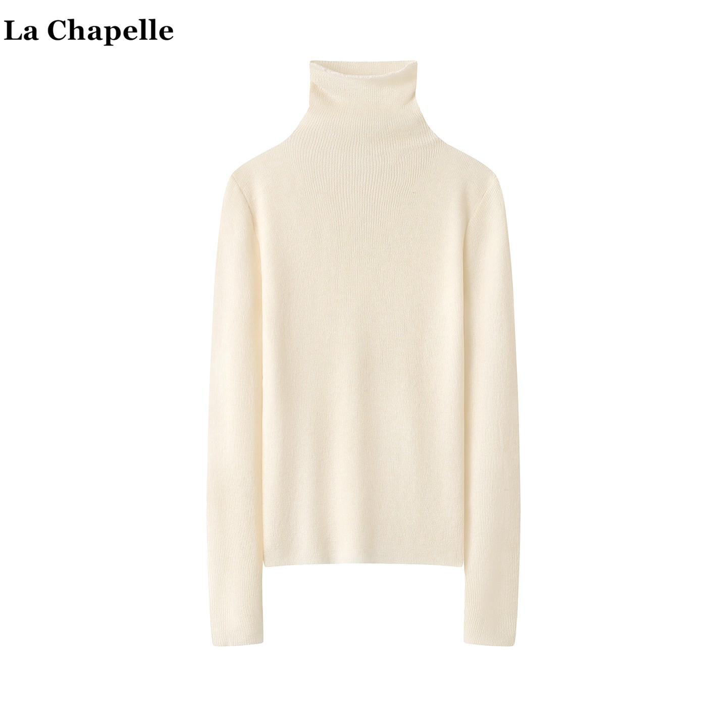 拉夏贝尔/La Chapelle秋冬款软糯高领针织衫女纯色百搭打底衫毛衣
