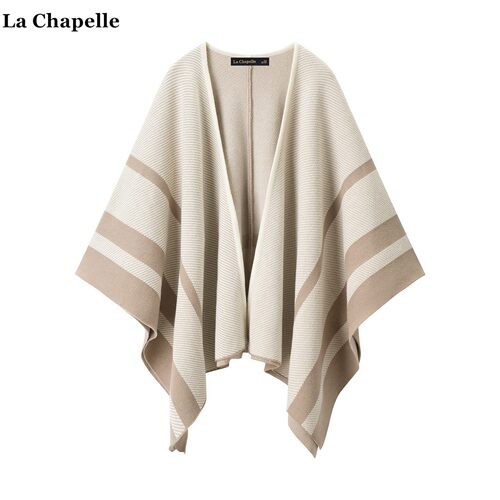 拉夏贝尔/La Chapelle慵懒风针织斗篷披肩女外搭2026春季旅游披风