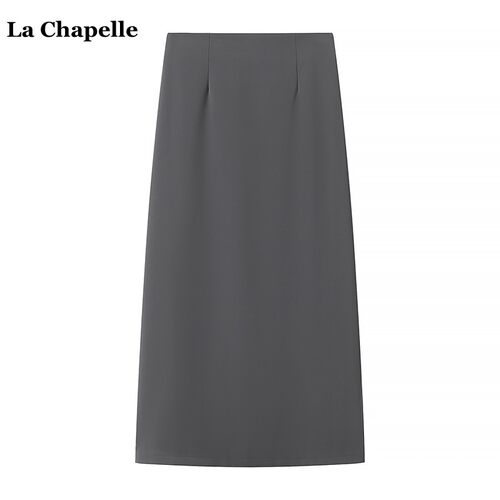 拉夏贝尔/La Chapelle设计感开叉西装半身裙女百搭包臀a字半身裙