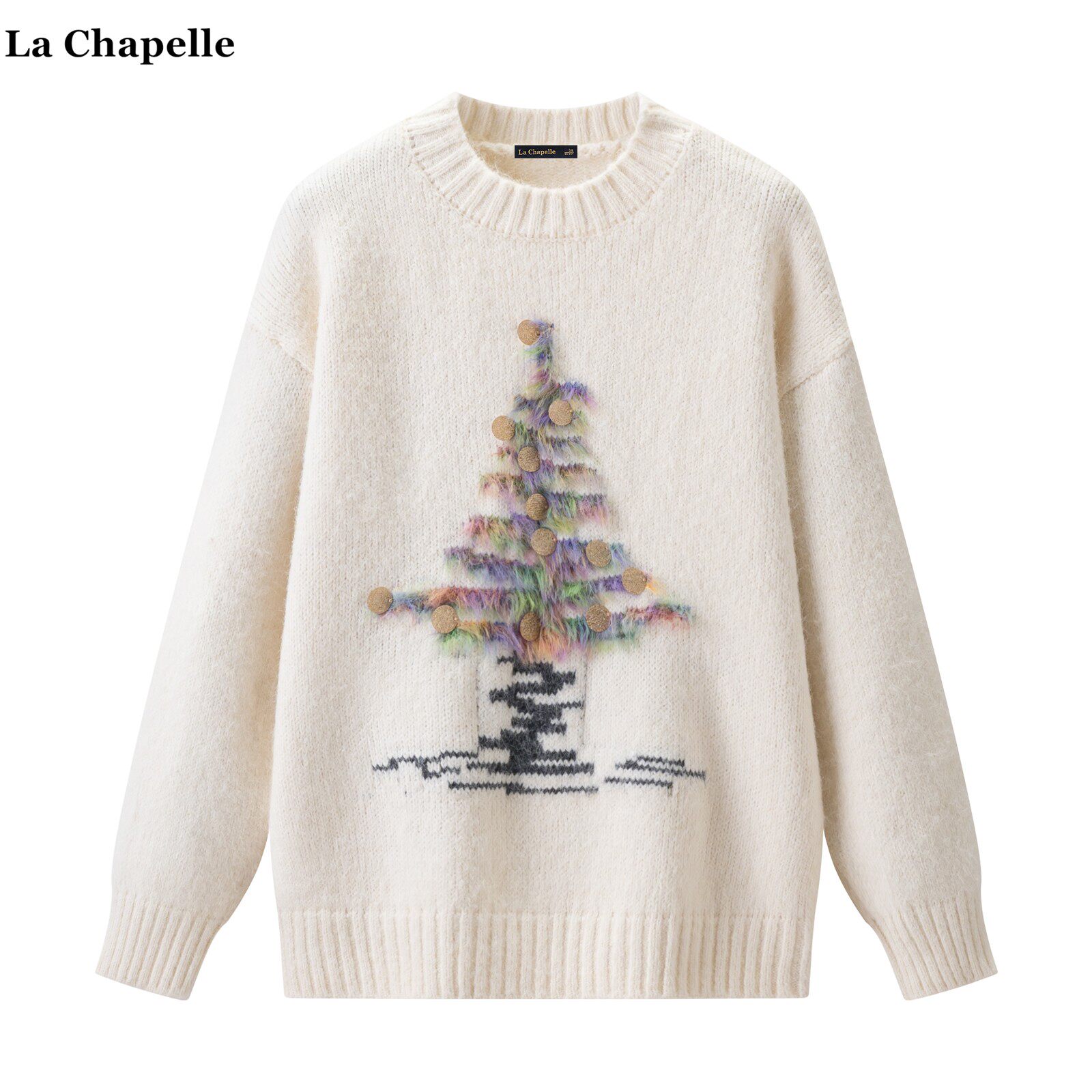 拉夏贝尔/La Chapelle学院风圣诞树亮片毛衣女秋冬新款法式针织衫,女装/女士精品,毛针织衫,淘宝优惠券,粉丝福利购,淘宝优惠卷