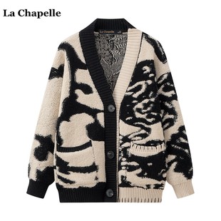 Chapelle2023秋冬季 慵懒风设计感针织开衫 拉夏贝尔 女毛衣外套
