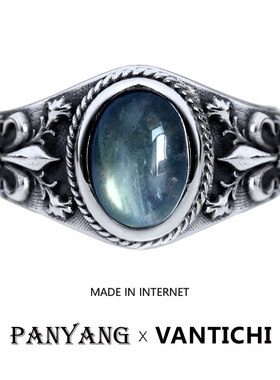 [智慧X灵性]小众复古VANTICHI纯银月光石可调节活口戒指男女尾戒