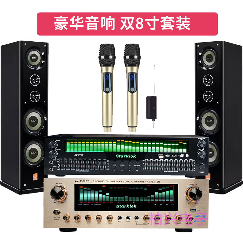 豪华音响套装12管大功率蓝牙无损均衡器调音重低音K歌发烧音质
