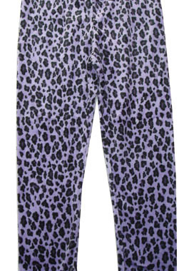 哟呼！外贸L*1-5岁紫色豹纹天鹅绒长裤单裤铅笔裤打底裤09228