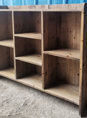 实木卧室小型落地矮书柜架靠墙学生简易置物架玩具收纳格子柜M057