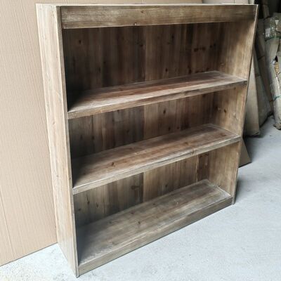 实木书架小柜子收纳柜矮书柜复古美式唱片柜客厅展示柜多层置物架