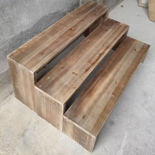 实木多层阶梯花台阳台木制花架庭院花架肉肉花盆架子植物花器111