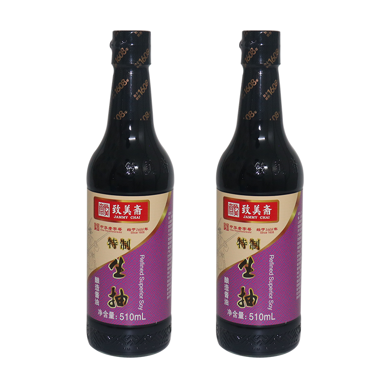 2支装致美斋特制生抽大豆酱油
