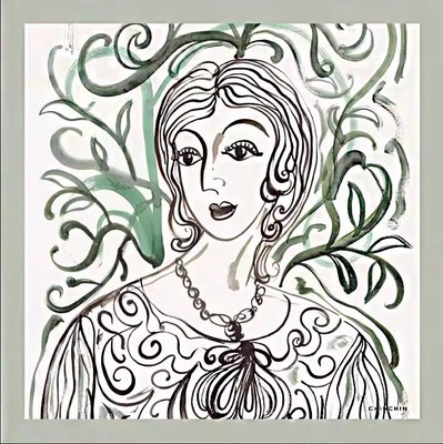 CHINCHIN龙荻联名复古印花丝巾