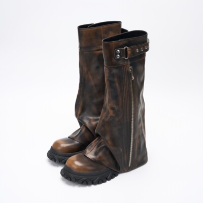 CHINCHIN官方原创设计师鞋履｜拉链装饰运动鞋底裤管靴