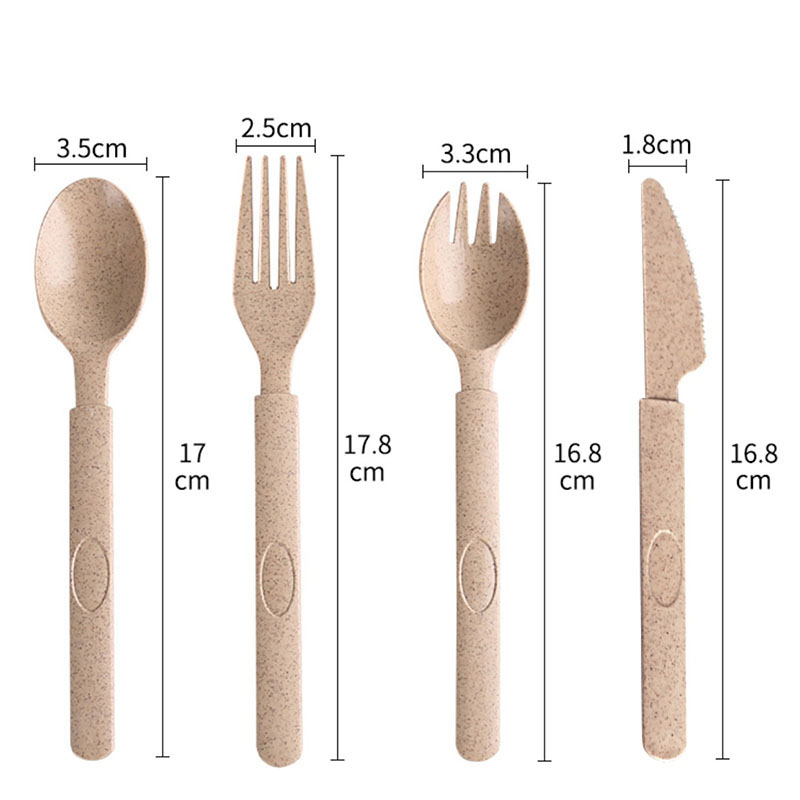 加长一次性稻壳餐具塑料刀叉勺