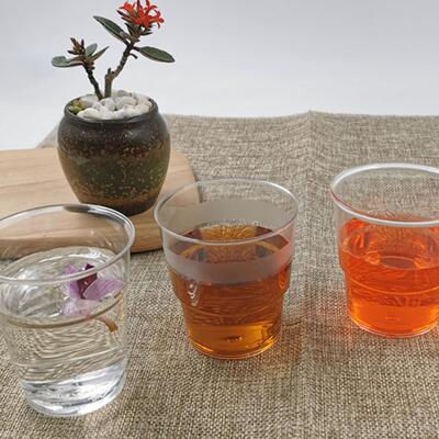 加厚塑料杯航空杯金五缘硬质高透