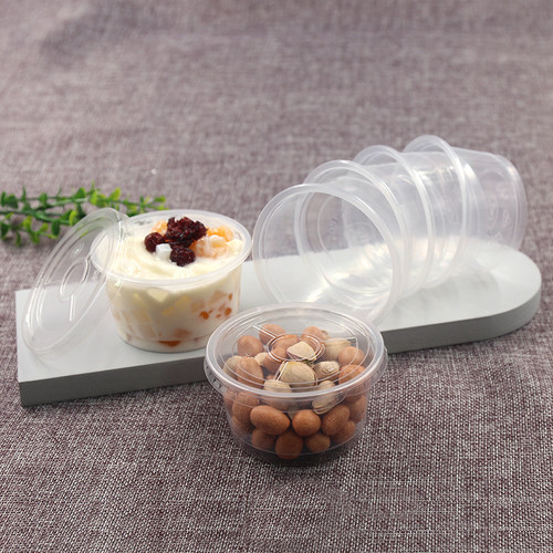 带盖一次性耐高温透明双皮奶杯