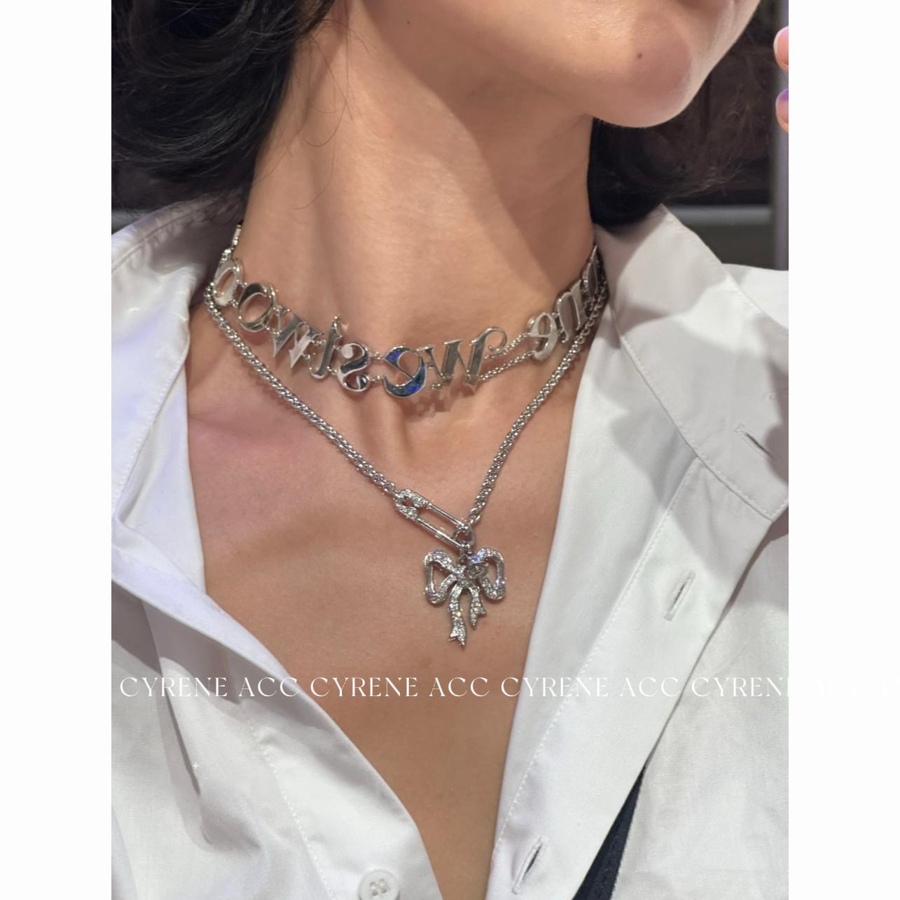 小众设计别针回形针设计土星吊坠耳钉女小众设计感高级感锁骨链女