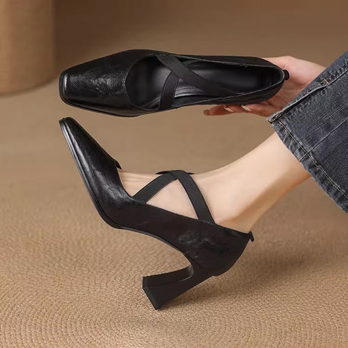 小码粗跟玛丽珍鞋女3233高跟单鞋