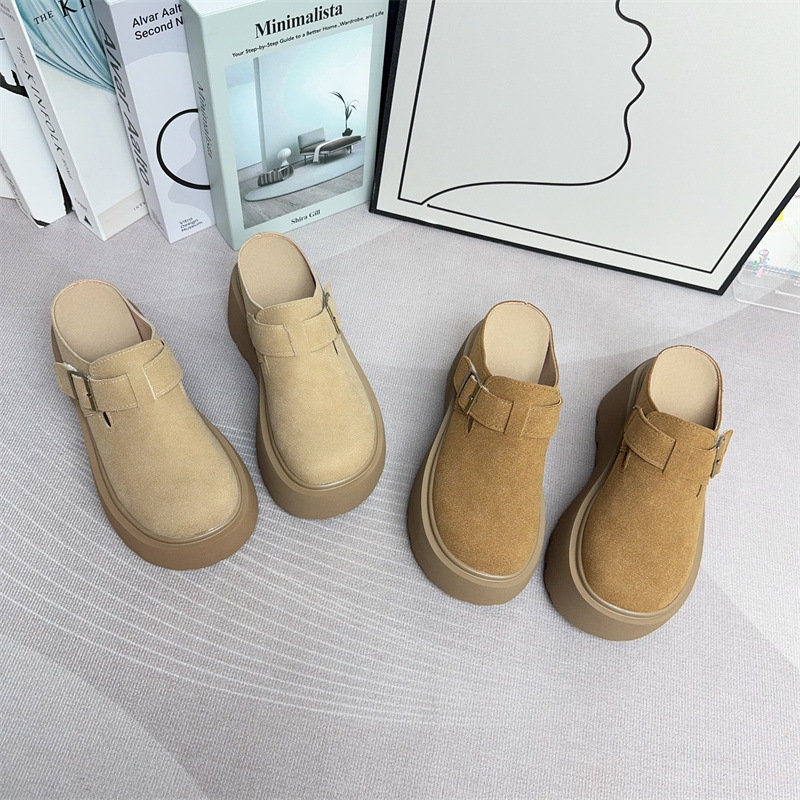 小码包头半拖鞋女3233厚底博肯鞋