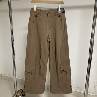 新款 假两件抽绳束脚窄版 工装 阔腿长裤 2026春季 裤 女 沈梦辰同款